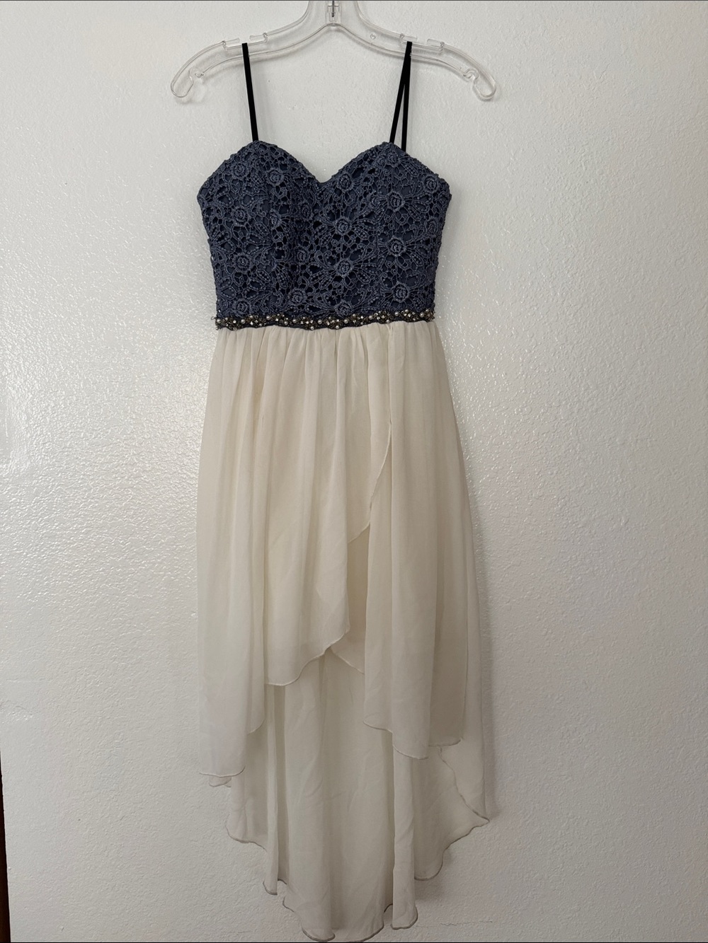 City Studio Slate Blue Strapless Party Dress